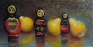 Matryoshka Dolls with Pears by Tatiana Yanovskaya